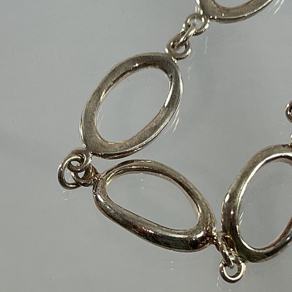 Sterling Silver 925 Oval Loop Chain Bracelet 8.5" Long - Picture 5 of 8